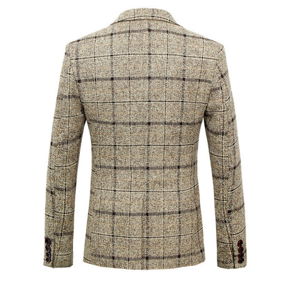 Veste de Soirée Rayée Pour Homme, Coupe Ajustée, Revers Crantés, Simple Boutonnage, Un Bouton
