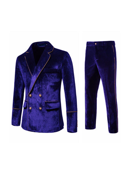 Veste de Plage 2 Pièces Pour Homme, Coupe Ajustée, Revers Crantés, Quatre Boutons, Tenue de Soirée