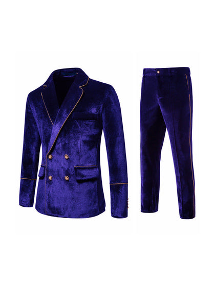 Veste de Plage 2 Pièces Pour Homme, Coupe Ajustée, Revers Crantés, Quatre Boutons, Tenue de Soirée