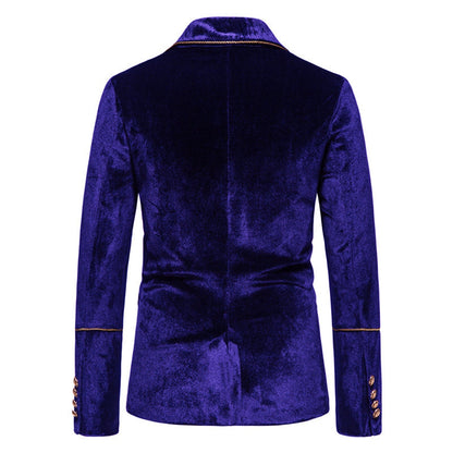 Veste de Plage 2 Pièces Pour Homme, Coupe Ajustée, Revers Crantés, Quatre Boutons, Tenue de Soirée