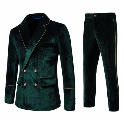 Veste de Plage 2 Pièces Pour Homme, Coupe Ajustée, Revers Crantés, Quatre Boutons, Tenue de Soirée