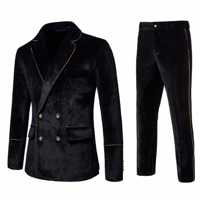 Veste de Plage 2 Pièces Pour Homme, Coupe Ajustée, Revers Crantés, Quatre Boutons, Tenue de Soirée