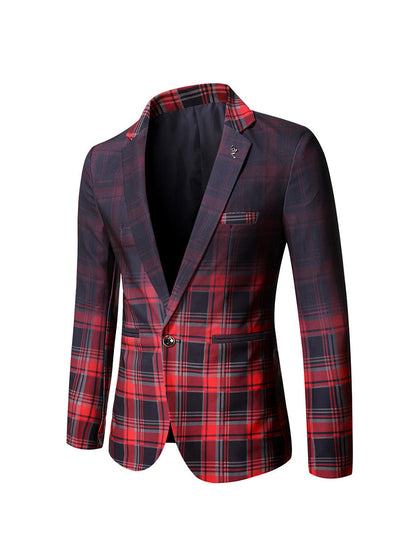 Veste de Soirée Rayée Pour Homme, Coupe Ajustée, Revers Crantés, Simple Boutonnage, Un Bouton