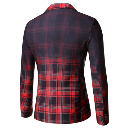Veste de Soirée Rayée Pour Homme, Coupe Ajustée, Revers Crantés, Simple Boutonnage, Un Bouton