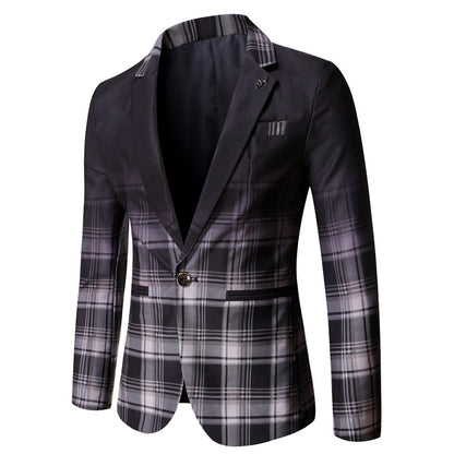 Veste de Soirée Rayée Pour Homme, Coupe Ajustée, Revers Crantés, Simple Boutonnage, Un Bouton