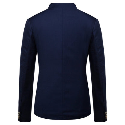 Veste de Soirée Homme Coupe Ajustée, Col Montant, Simple Boutonnage, Trois Boutons