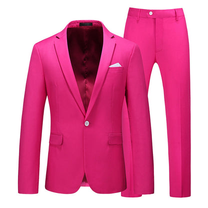 Costume 2 Pièces Pour Homme, Coupe Ajustée, Simple Boutonnage, Coupe Ajustée, Pour Bal de Promo