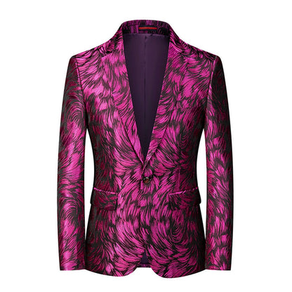 Veste de Soirée Pour Homme, Coupe Ajustée, Revers Crantés, Simple Boutonnage, Un Bouton