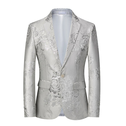 Veste de Soirée Pour Homme, Coupe Ajustée, Revers Crantés, Simple Boutonnage, Un Bouton