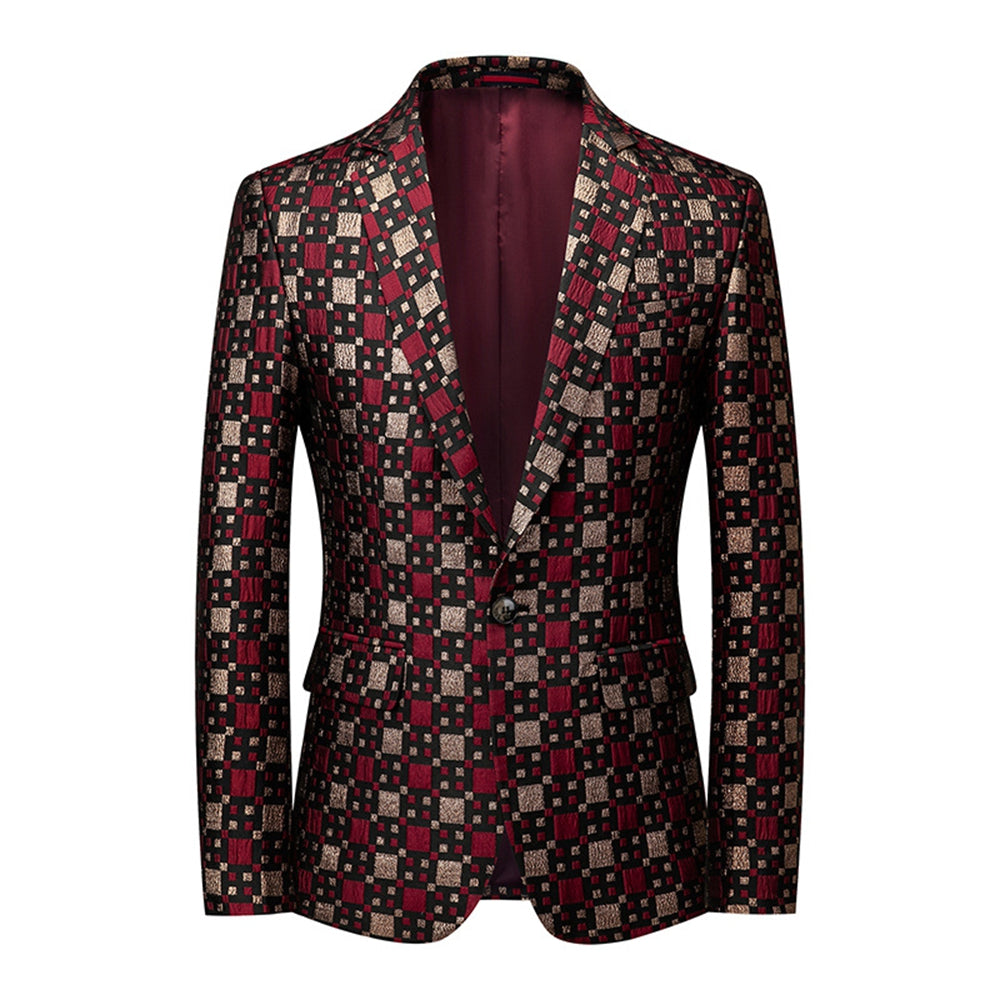 Veste de Soirée Pour Homme, Coupe Ajustée, Revers Crantés, Simple Boutonnage, Un Bouton
