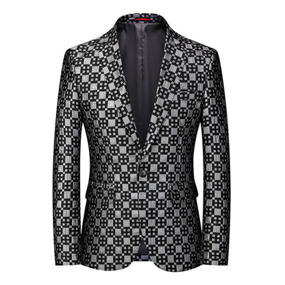 Veste de Soirée Pour Homme, Coupe Ajustée, Revers Crantés, Simple Boutonnage, Un Bouton