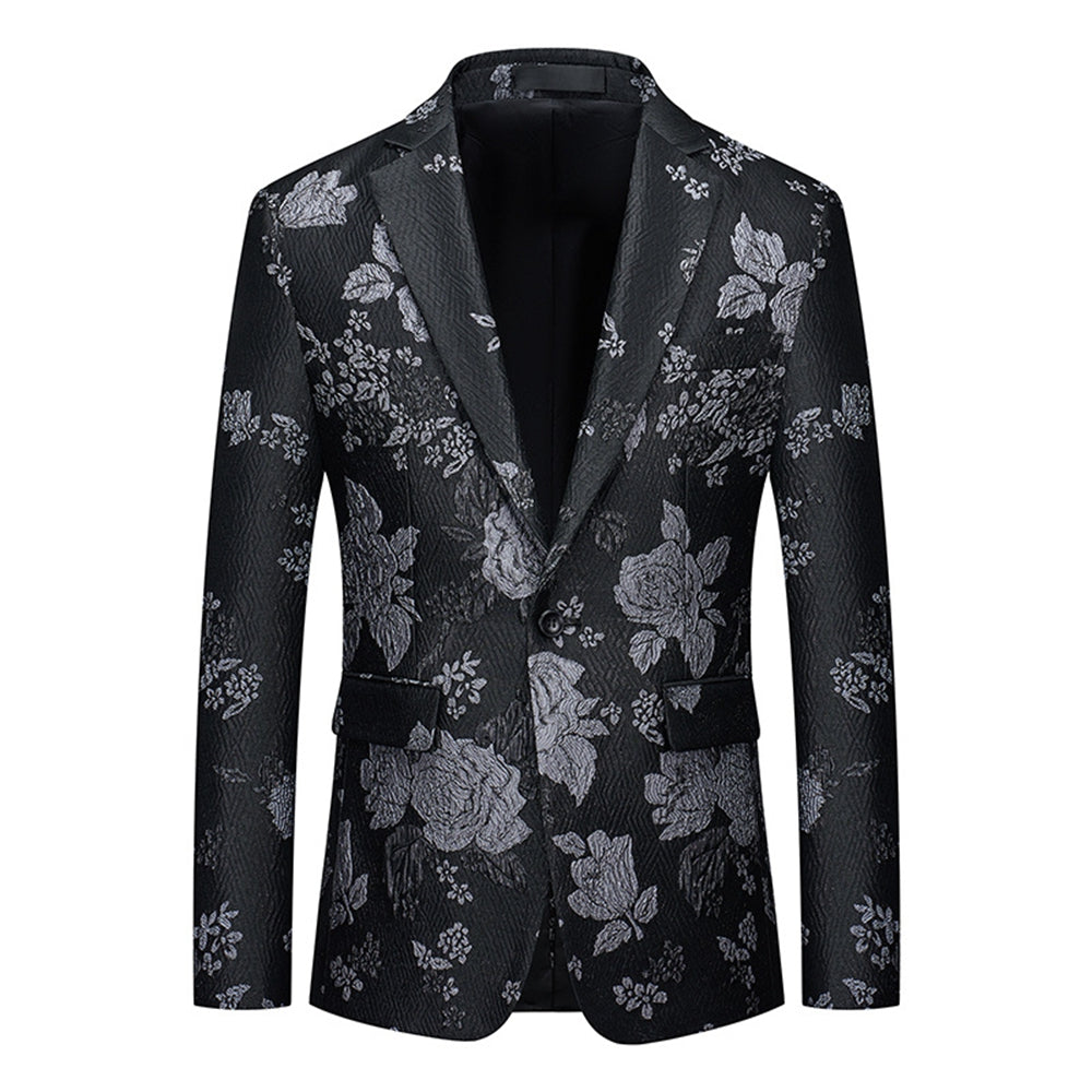 Veste de Soirée Pour Homme, Coupe Ajustée, Revers Crantés, Simple Boutonnage, Un Bouton
