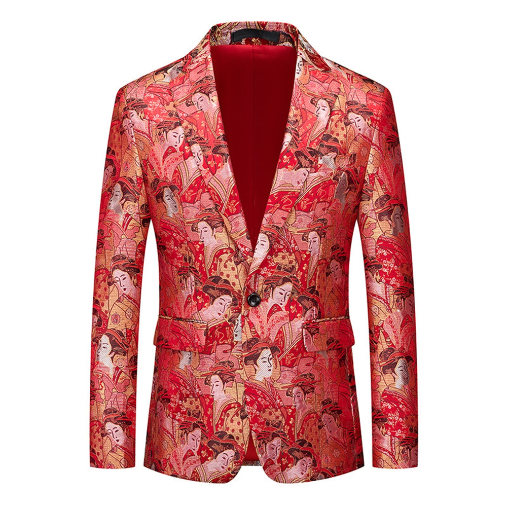 Veste de Soirée Pour Homme, Coupe Ajustée, Revers Crantés, Simple Boutonnage, Un Bouton