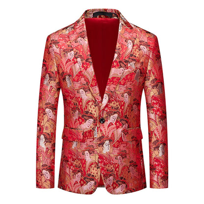 Veste de Soirée Pour Homme, Coupe Ajustée, Revers Crantés, Simple Boutonnage, Un Bouton