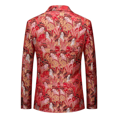 Veste de Soirée Pour Homme, Coupe Ajustée, Revers Crantés, Simple Boutonnage, Un Bouton