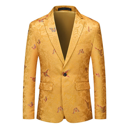 Veste de Soirée Pour Homme, Coupe Ajustée, Revers Crantés, Simple Boutonnage, Un Bouton