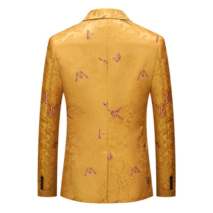 Veste de Soirée Pour Homme, Coupe Ajustée, Revers Crantés, Simple Boutonnage, Un Bouton