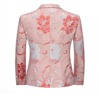Costume de Mariage 2 Pièces Pour Homme, Coupe Ajustée, Simple Boutonnage et Un Bouton