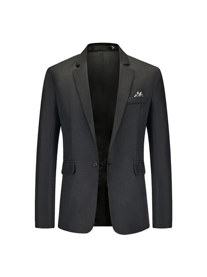 Veste Formelle Homme Minimaliste à Un Bouton, Coupe Ajustée et Col à Cran Aigu
