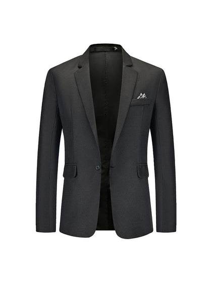 Veste Formelle Homme Minimaliste à Un Bouton, Coupe Ajustée et Col à Cran Aigu