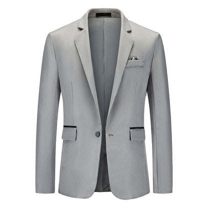 Veste Formelle Homme Minimaliste à Un Bouton, Coupe Ajustée et Col à Cran Aigu