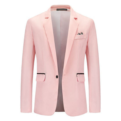 Veste Formelle Homme Minimaliste à Un Bouton, Coupe Ajustée et Col à Cran Aigu