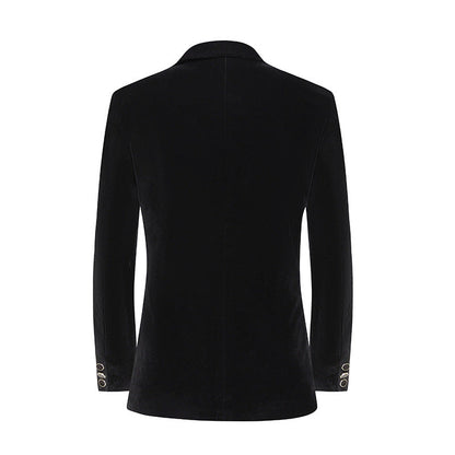 Costume de Fête pour Homme 2 Pièces Ajusté avec Revers en Pointe, à Un Bouton, Orné de Strass