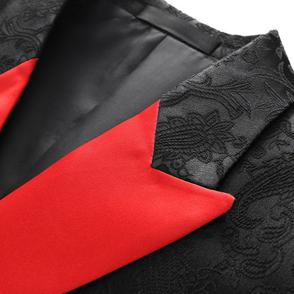 Costumes de Fête pour Hommes 2 Pièces à Revers Pointus Ajustés, Double Boutonnage à Six Boutons
