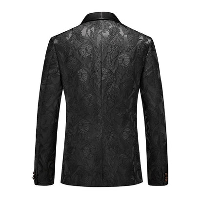 Costumes de Fête pour Hommes 2 Pièces en Jacquard à Revers Châle, Coupe Ajustée, à Un Bouton