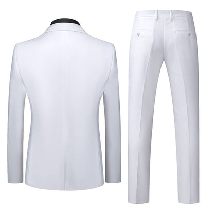 Costumes de Fête pour Hommes 3 Pièces à Coupe Ajustée, Revers Cranté, Veste à Deux Boutons et Simple Boutonnage