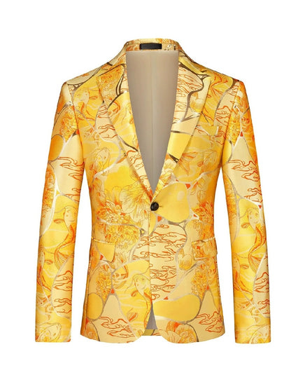 Veste de Soirée Imprimée pour Homme, Coupe Ajustée, Revers à Crans & 1 Bouton