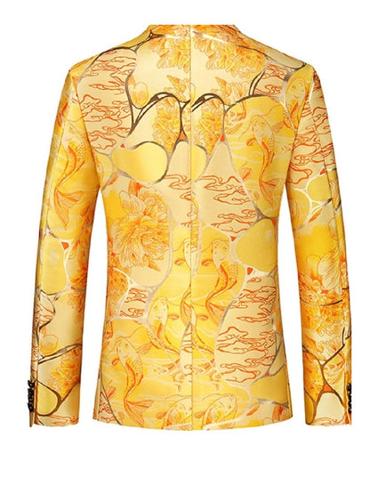 Veste de Soirée Imprimée pour Homme, Coupe Ajustée, Revers à Crans & 1 Bouton