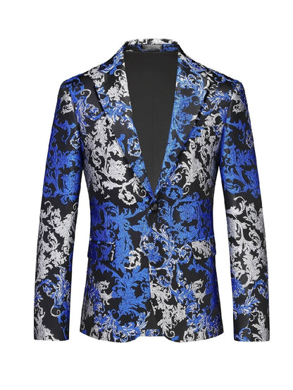 Veste de Soirée Imprimée pour Homme, Coupe Ajustée, Revers à Crans & 1 Bouton