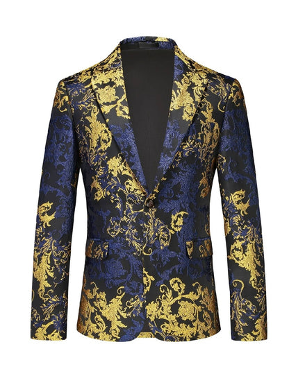 Veste de Soirée Imprimée pour Homme, Coupe Ajustée, Revers à Crans & 1 Bouton
