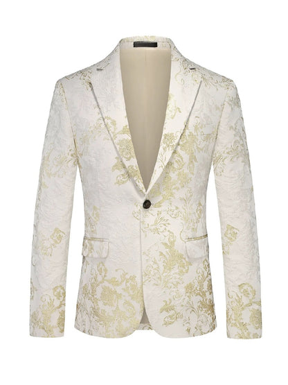 Veste de Soirée Imprimée pour Homme, Coupe Ajustée, Revers à Crans & 1 Bouton