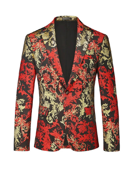 Veste de Soirée Imprimée pour Homme, Coupe Ajustée, Revers à Crans & 1 Bouton