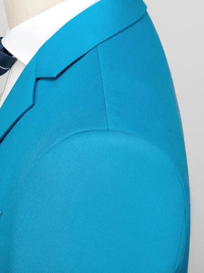 Costume Décontracté 2 Pièces pour Homme, Coupe Ajustée à 2 Boutons, Couleur Unie