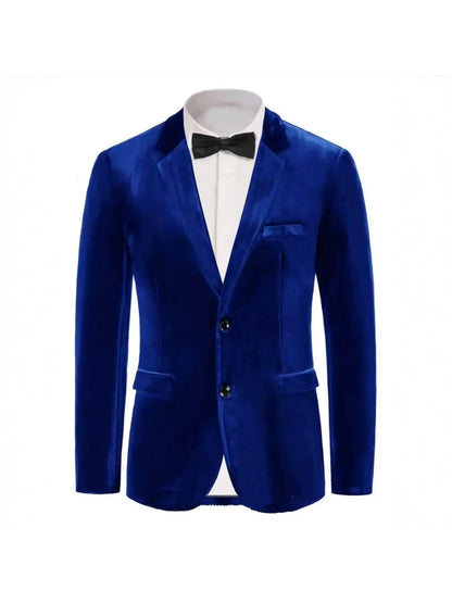 Veste de Soirée en Velours pour Homme, Coupe Ajustée, Revers à Crans & 2 Boutons