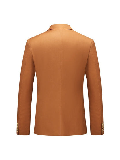 Costume de Soirée 2 Pièces pour Homme, Coupe Ajustée, Revers à Crans, 1 Bouton & Couleur Unie