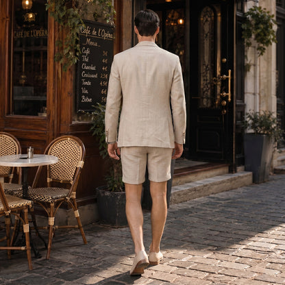 Costume de Mariage d'Été 2 Pièces pour Hommes, Coupe Ajustée à 2 Boutons, Couleur Unie