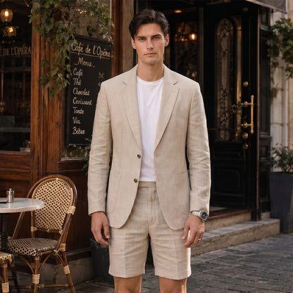 Costume de Mariage d'Été 2 Pièces pour Homme, Coupe Ajustée à 2 Boutons, Couleur Unie