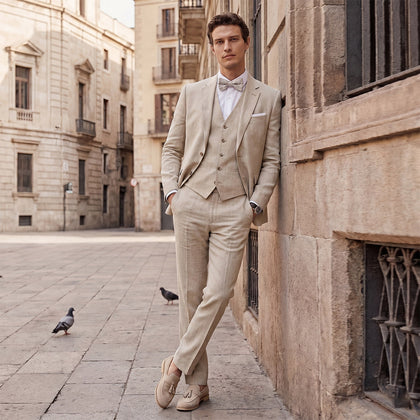 Costume 3 Pièces Chic pour Homme, Coupe Ajustée, Couleur Unie - Idéal Mariage