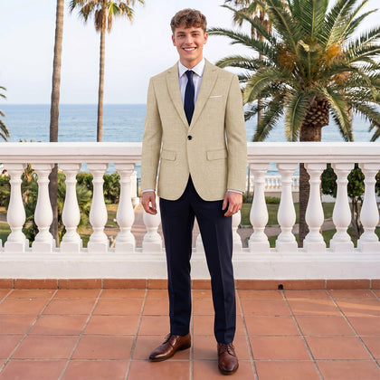 Coupe Ajustée Simple Boutonnage Un Bouton Couleur Unie Vestes de mariage pour hommes