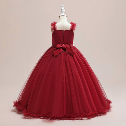 Robe Princesse Col Rond sans Manches Robe De Noël pour Filles