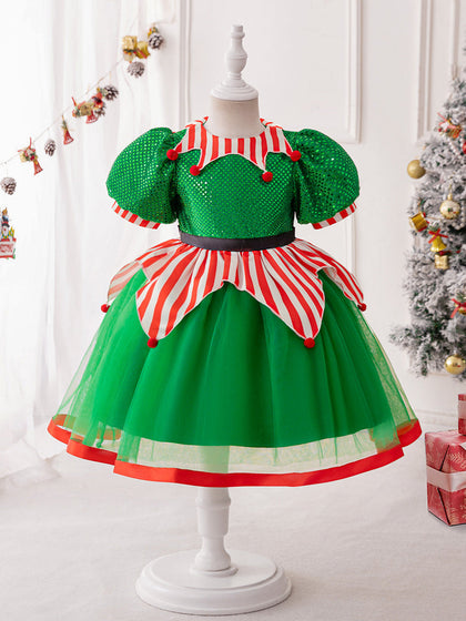 Robe de Bal à Manches Bouffantes pour Filles