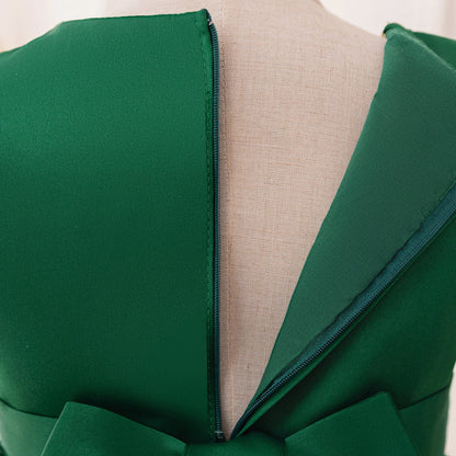 Robes de Noël Trapèze/Princesse à Manches Bouffantes pour Filles