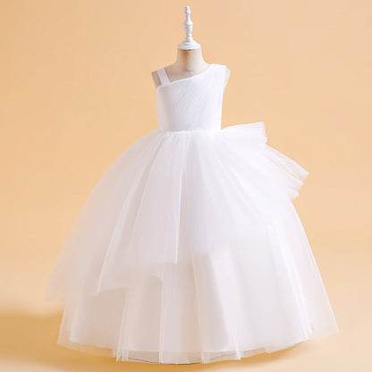 Robes de Noël Asymétriques Sans Manches de Coupe A-Line/Princess pour Filles