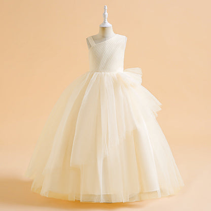 Robes de Noël Asymétriques Sans Manches de Coupe A-Line/Princess pour Filles