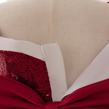 Robes de Noël Trapèze/Princesse à Manches Volantées pour Filles