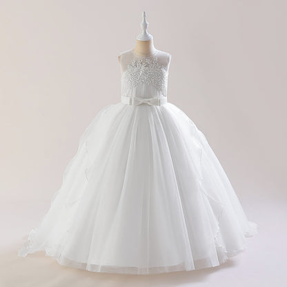 Robe de Bal à Encolure Dégagée Sans Manches et Volants Pour Demoiselled'Honneur